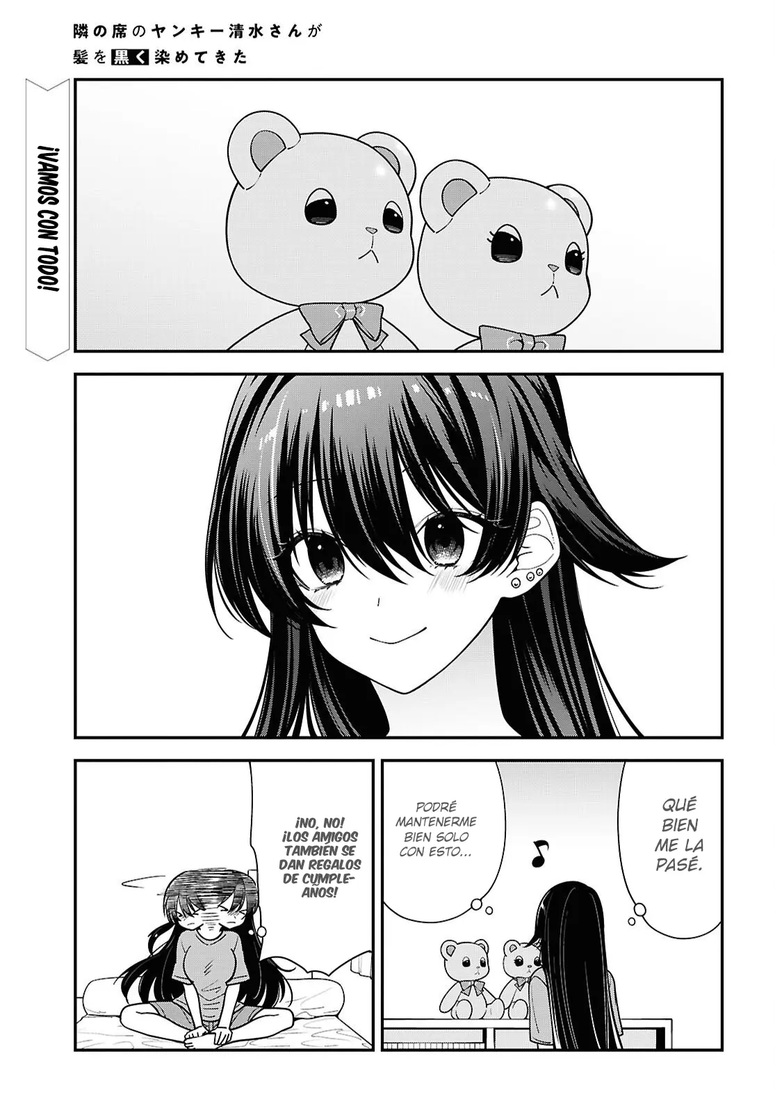Tonari no Seki no Yankee Shimizu-san ga Kami wo Kuroku Somete Kita Capitulo 19 página 2