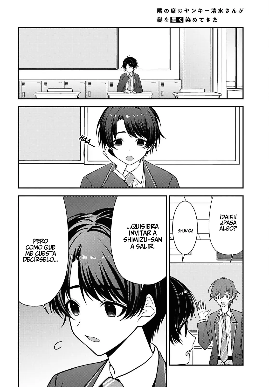 Tonari no Seki no Yankee Shimizu-san ga Kami wo Kuroku Somete Kita Capitulo 19 página 5