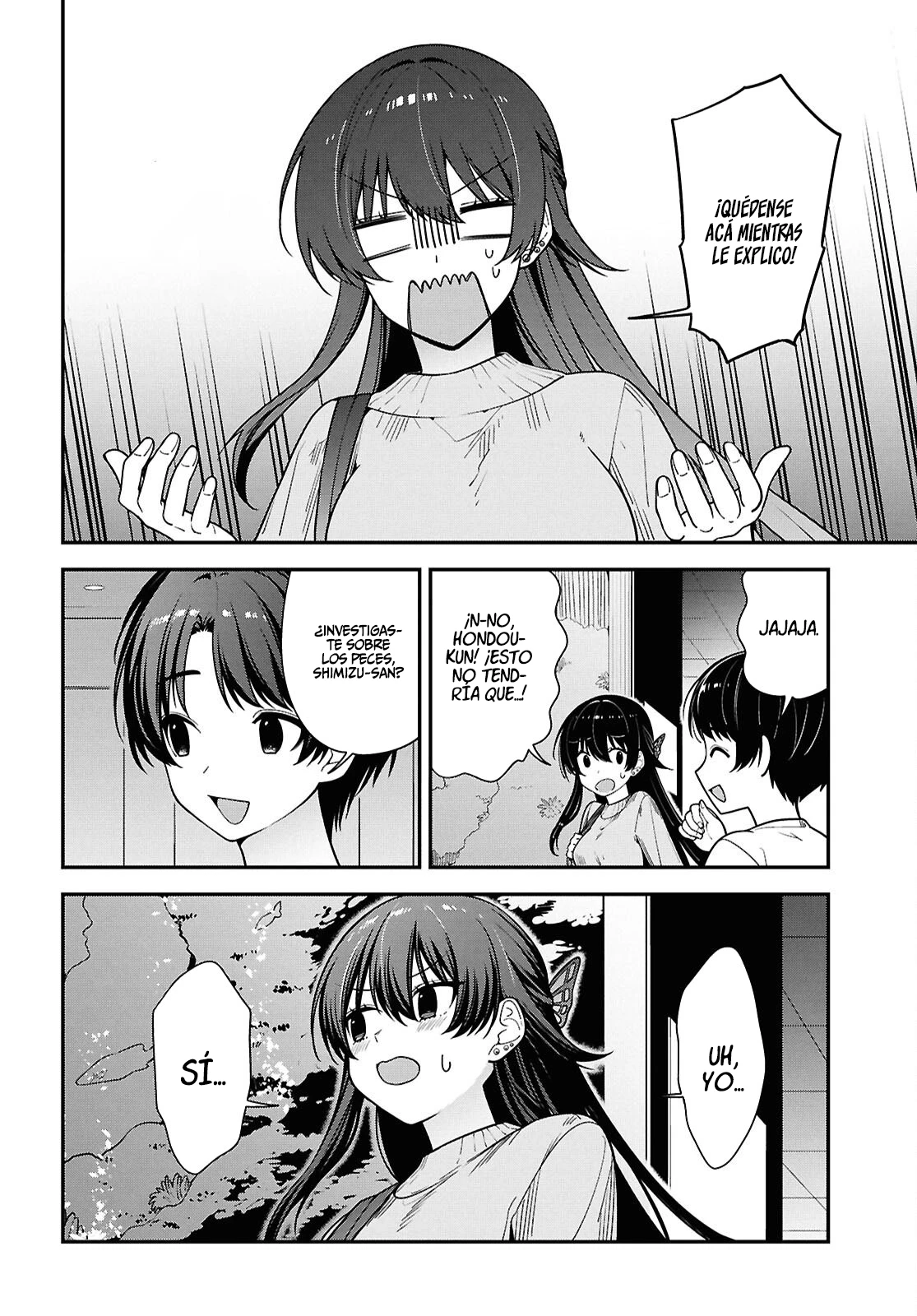 Tonari no Seki no Yankee Shimizu-san ga Kami wo Kuroku Somete Kita Capitulo 20 página 16