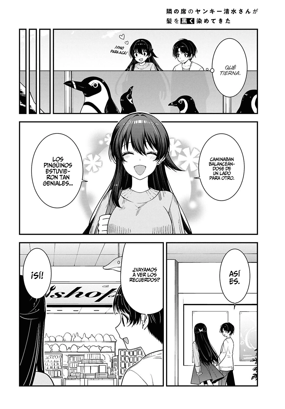 Tonari no Seki no Yankee Shimizu-san ga Kami wo Kuroku Somete Kita Capitulo 20 página 21