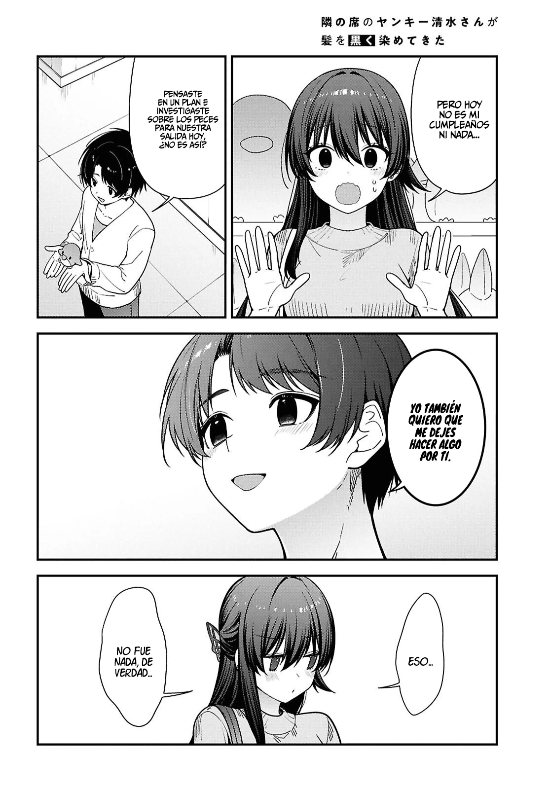 Tonari no Seki no Yankee Shimizu-san ga Kami wo Kuroku Somete Kita Capitulo 20 página 23