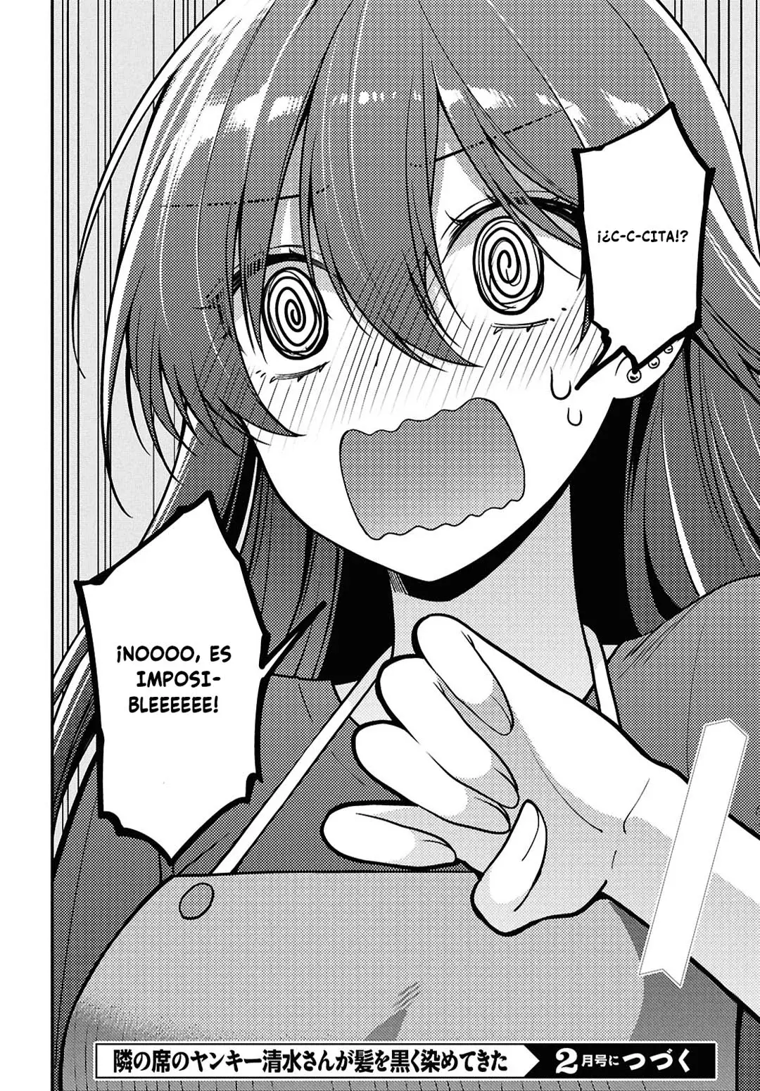 Tonari no Seki no Yankee Shimizu-san ga Kami wo Kuroku Somete Kita Capitulo 4 página 34