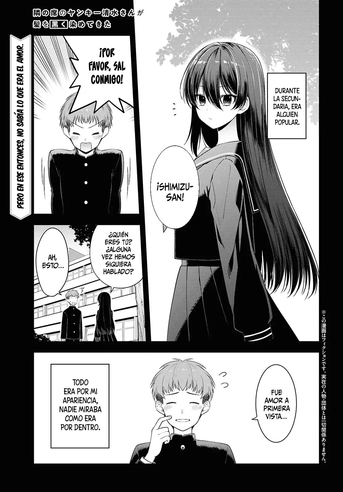 Tonari no Seki no Yankee Shimizu-san ga Kami wo Kuroku Somete Kita Capitulo 5: Capítulo 5 página 2
