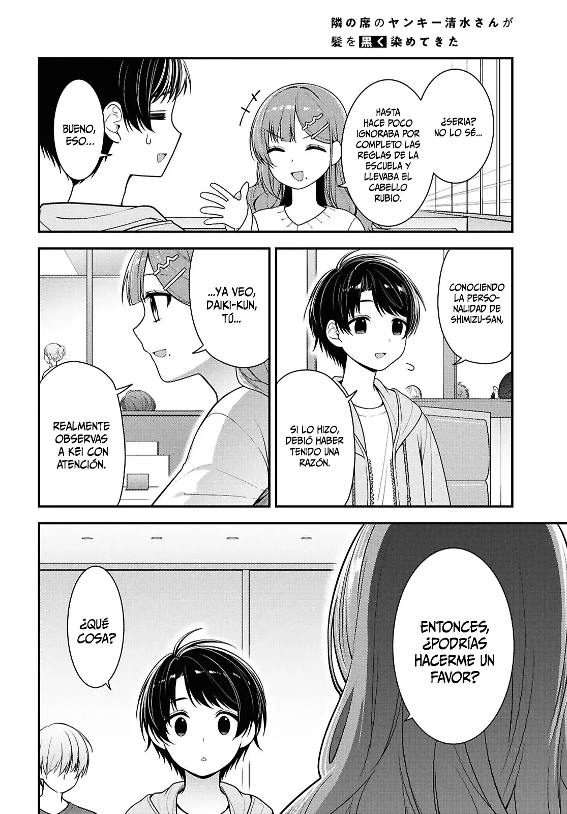 Tonari no Seki no Yankee Shimizu-san ga Kami wo Kuroku Somete Kita Capitulo 5: Capítulo 5 página 25