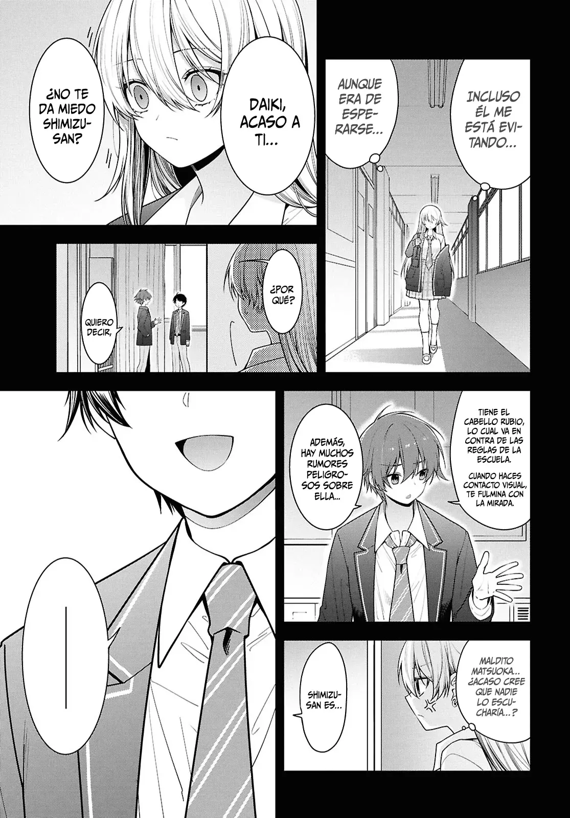 Tonari no Seki no Yankee Shimizu-san ga Kami wo Kuroku Somete Kita Capitulo 5: Capítulo 5 página 4