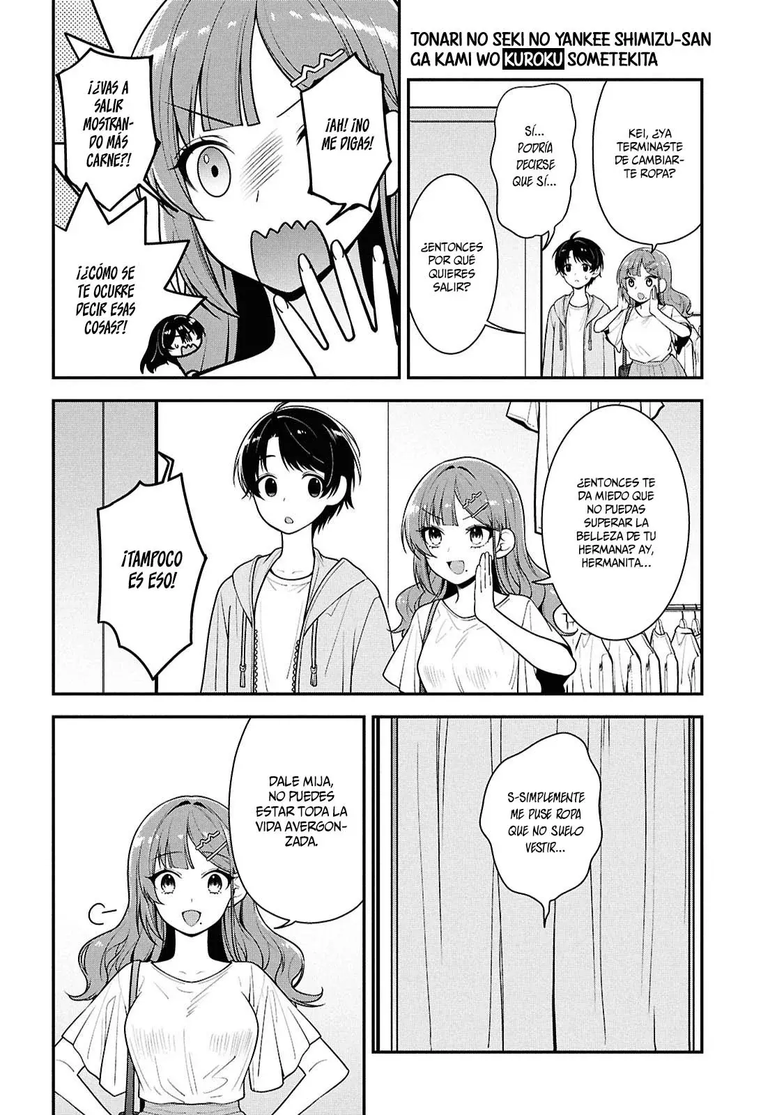 Tonari no Seki no Yankee Shimizu-san ga Kami wo Kuroku Somete Kita Capitulo 6 página 13