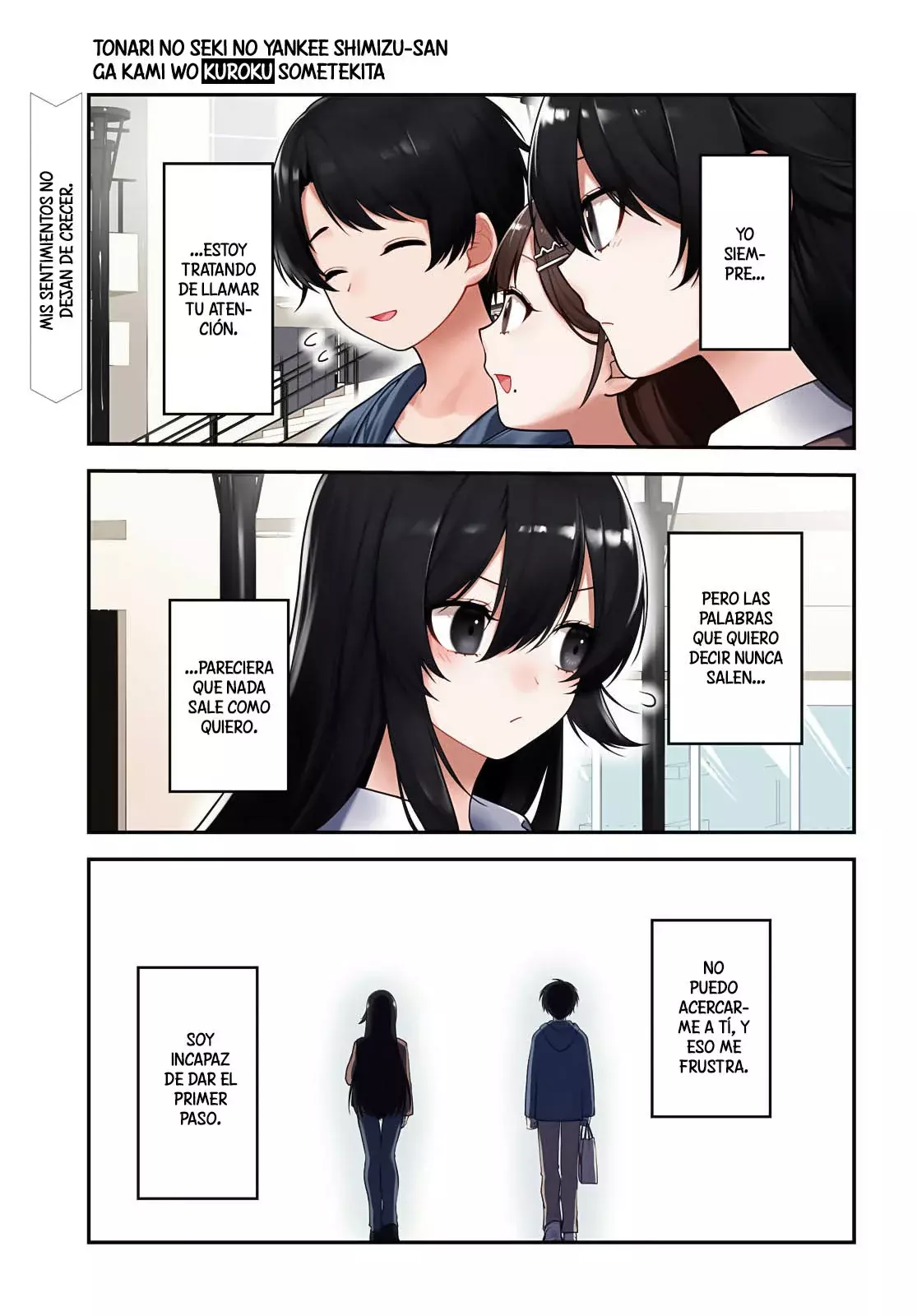 Tonari no Seki no Yankee Shimizu-san ga Kami wo Kuroku Somete Kita Capitulo 6 página 2