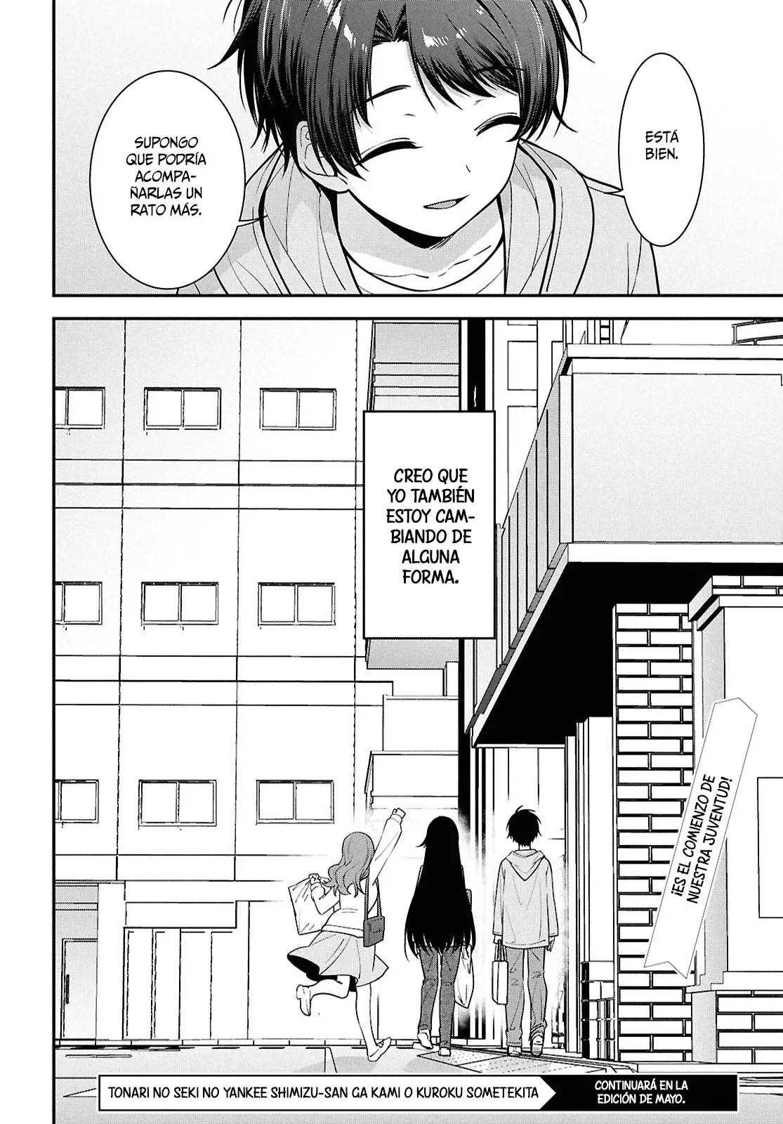 Tonari no Seki no Yankee Shimizu-san ga Kami wo Kuroku Somete Kita Capitulo 6 página 28