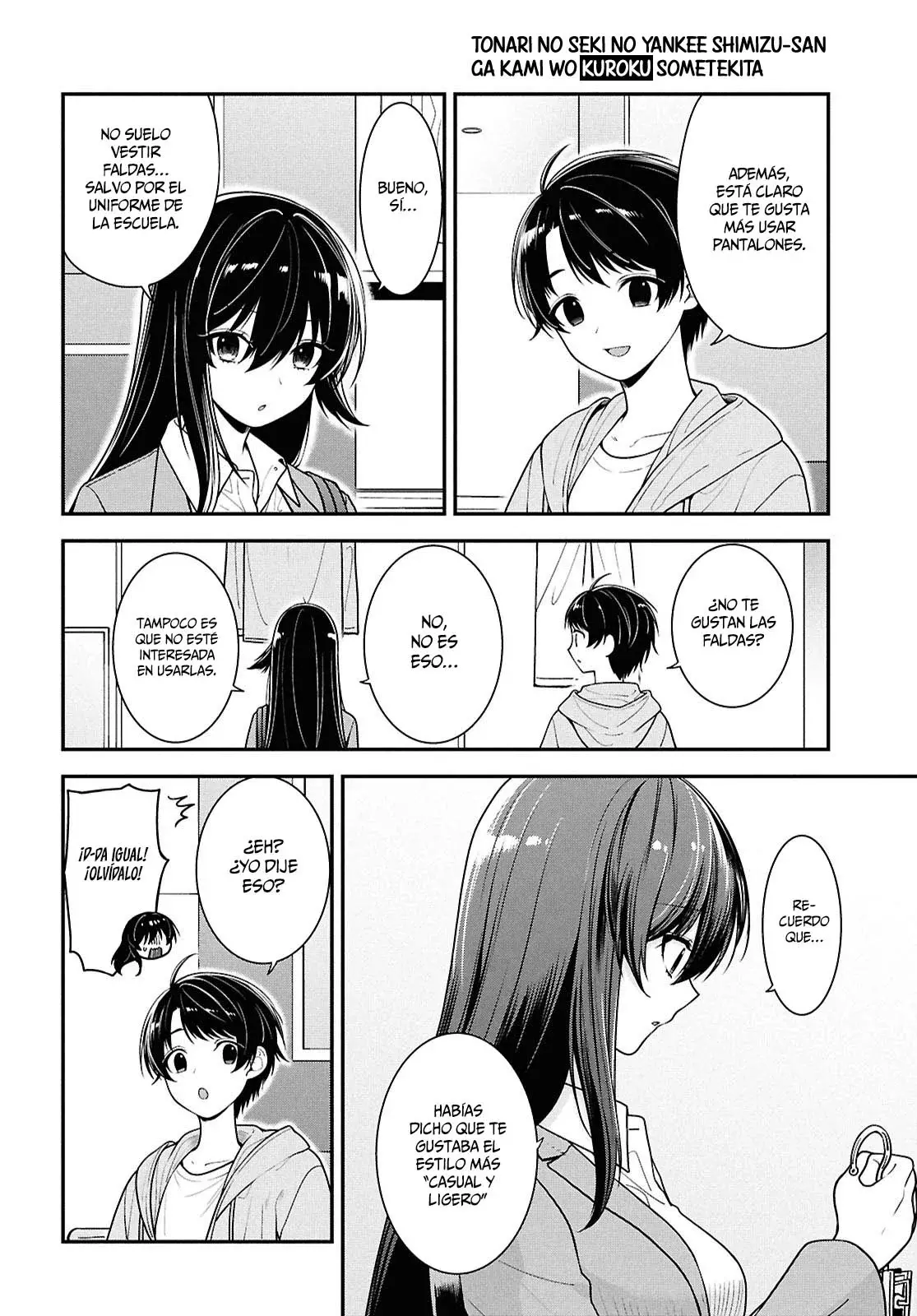 Tonari no Seki no Yankee Shimizu-san ga Kami wo Kuroku Somete Kita Capitulo 6 página 5