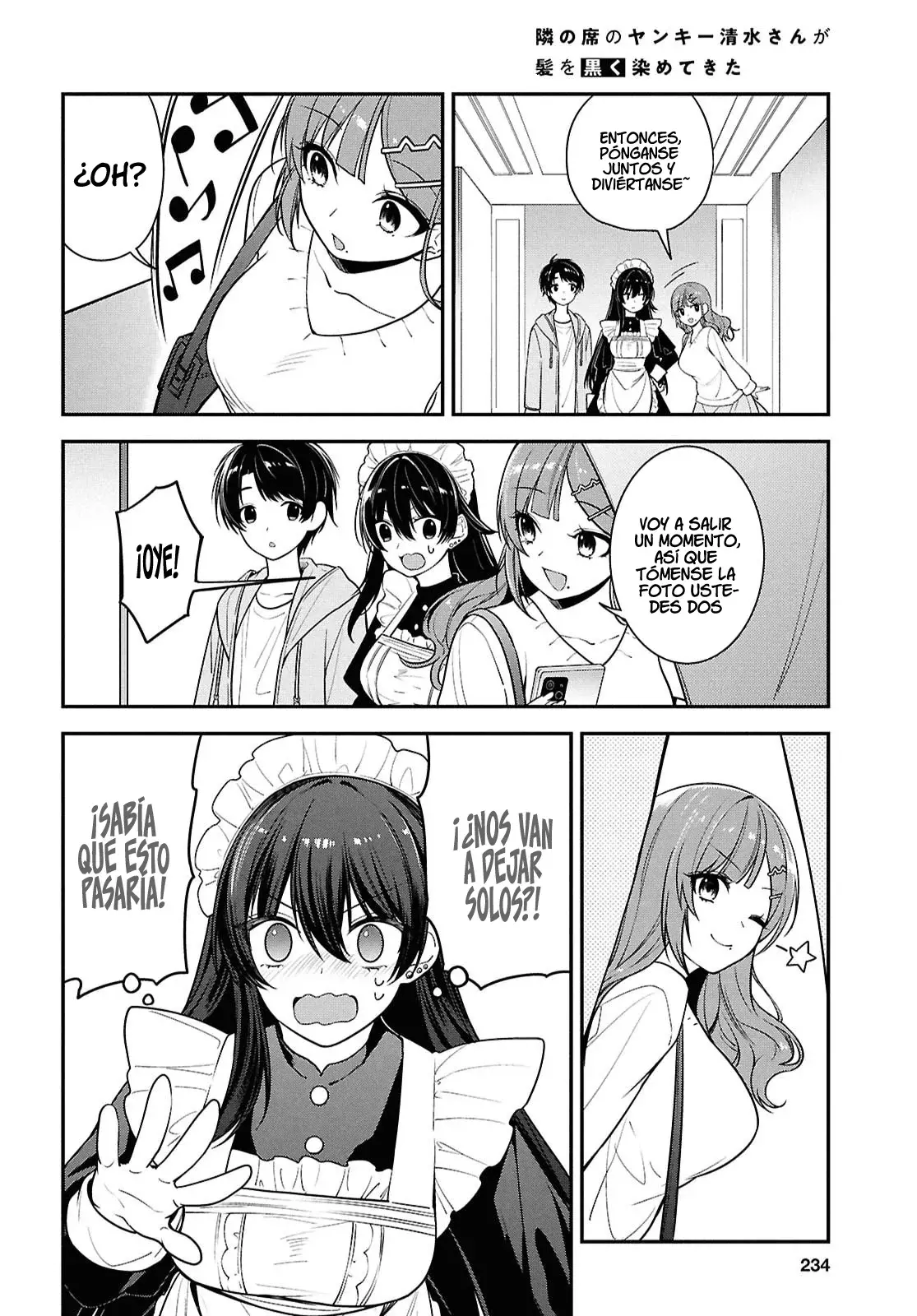 Tonari no Seki no Yankee Shimizu-san ga Kami wo Kuroku Somete Kita Capitulo 7 página 26