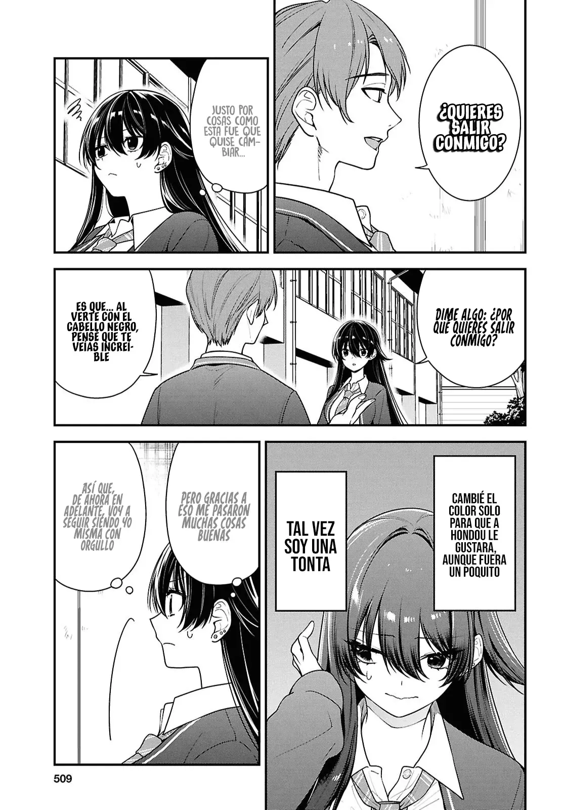 Tonari no Seki no Yankee Shimizu-san ga Kami wo Kuroku Somete Kita Capitulo 9 página 15