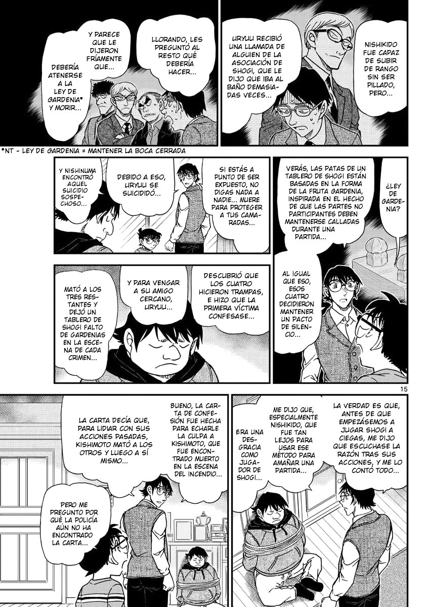 Detective Conan Capitulo 1046: La mano ganadora el Meijin página 15