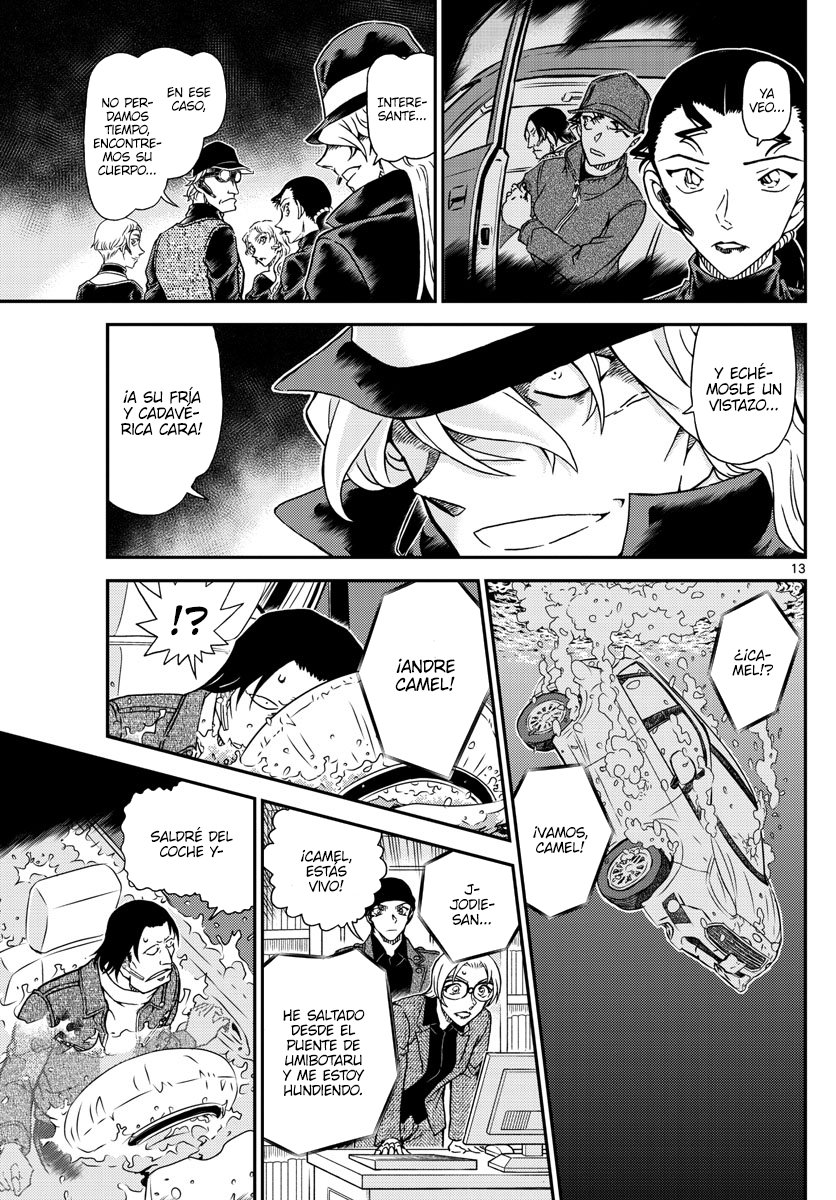 Detective Conan Capitulo 1063: Persecución dramática en la oscuridad de la noche página 13