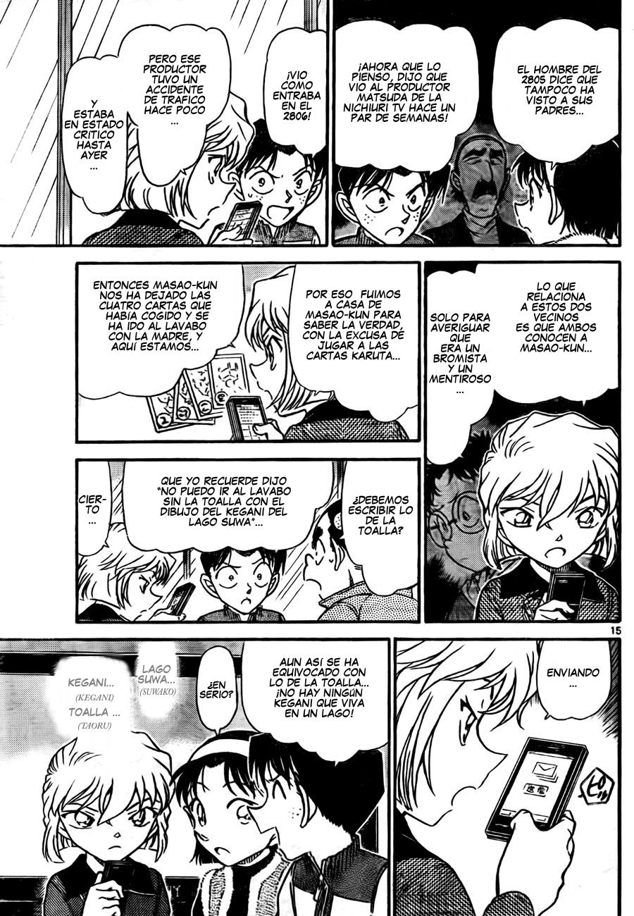 Detective Conan Capitulo 760: Un cangrejo peludo en el lago Suwa página 15