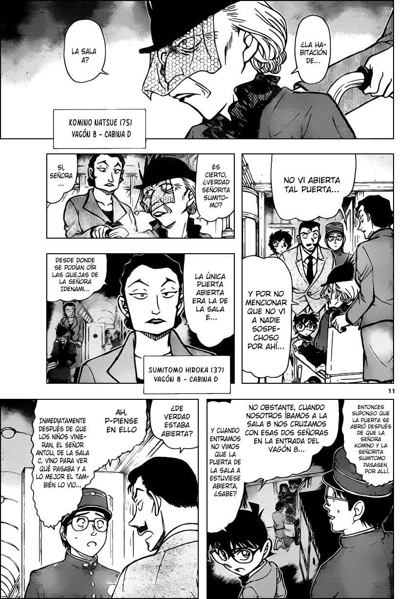 Detective Conan Capitulo 820: Tren del misterio. Primera Clase página 11