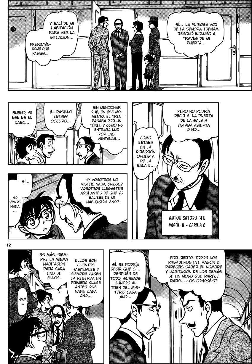 Detective Conan Capitulo 820: Tren del misterio. Primera Clase página 12