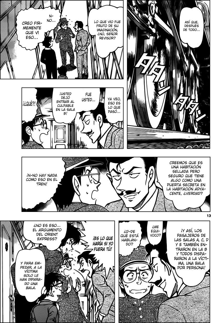 Detective Conan Capitulo 820: Tren del misterio. Primera Clase página 13