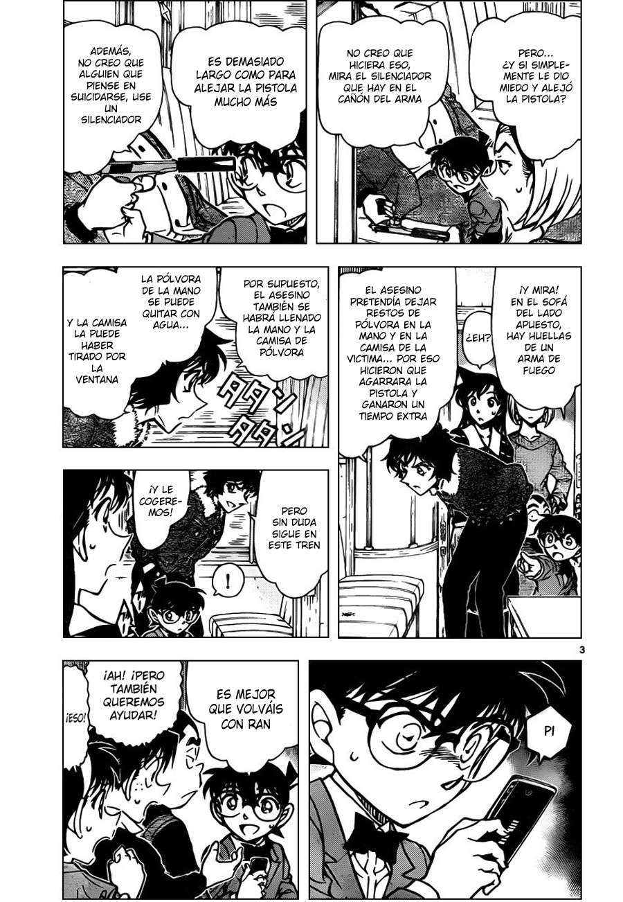 Detective Conan Capitulo 820: Tren del misterio. Primera Clase página 3