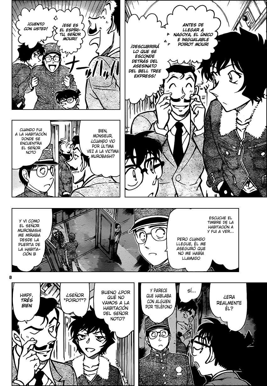 Detective Conan Capitulo 820: Tren del misterio. Primera Clase página 8