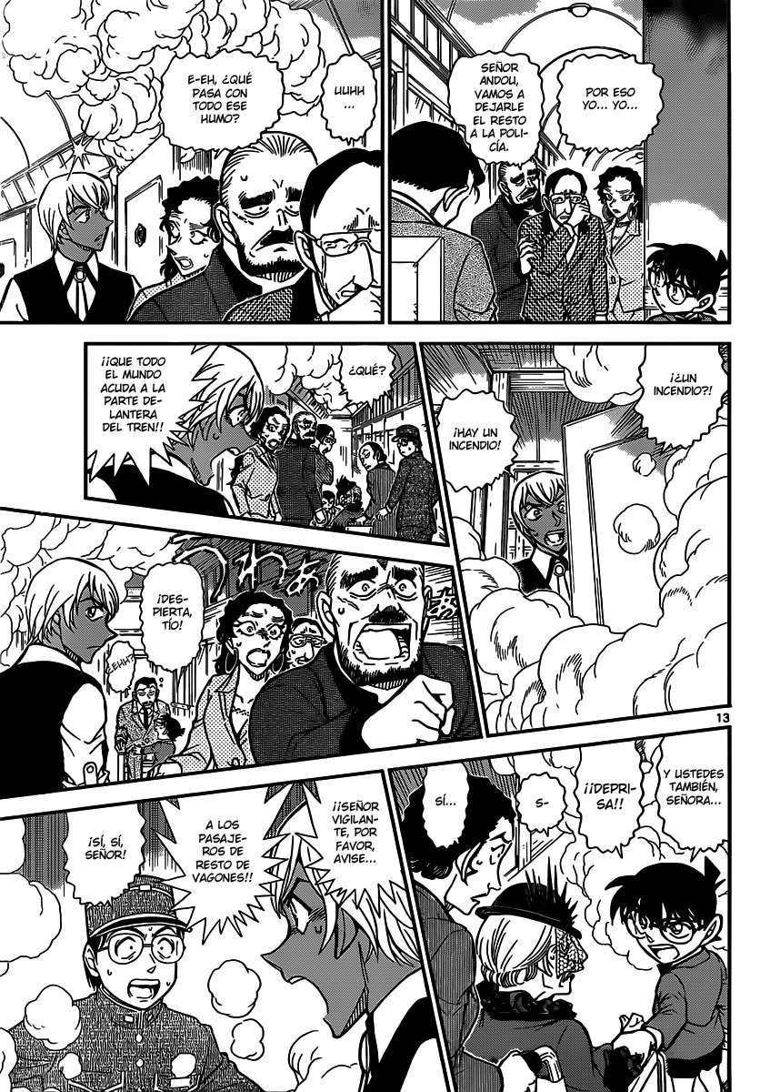 Detective Conan Capitulo 823: Tren del misterio. Liberación de humo página 13