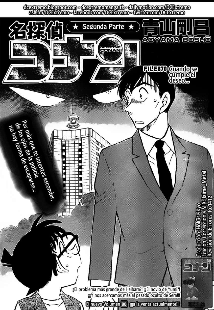 Detective Conan Capitulo 870: Cuando se cumple el deseo... página 2