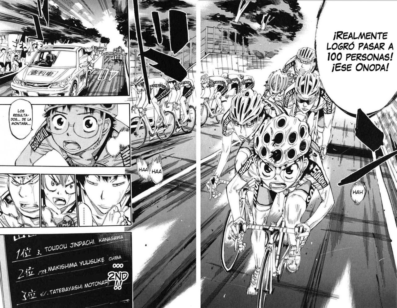Yowamushi Pedal Capitulo 101: Carrera.101 Los ases hacen sus movimientos página 7