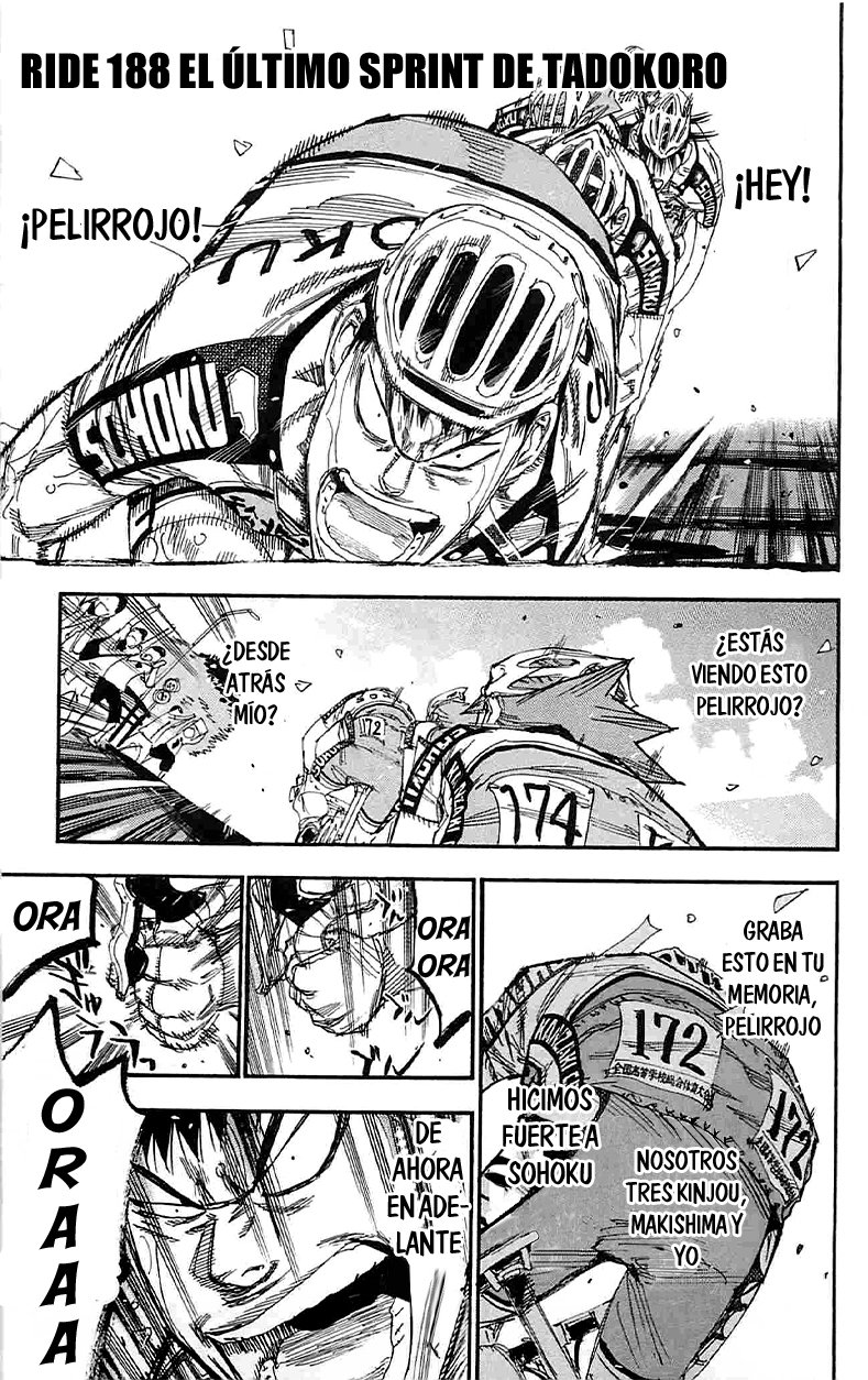 Yowamushi Pedal Capitulo 188: El ultimo Sprint de Tadokoro página 2