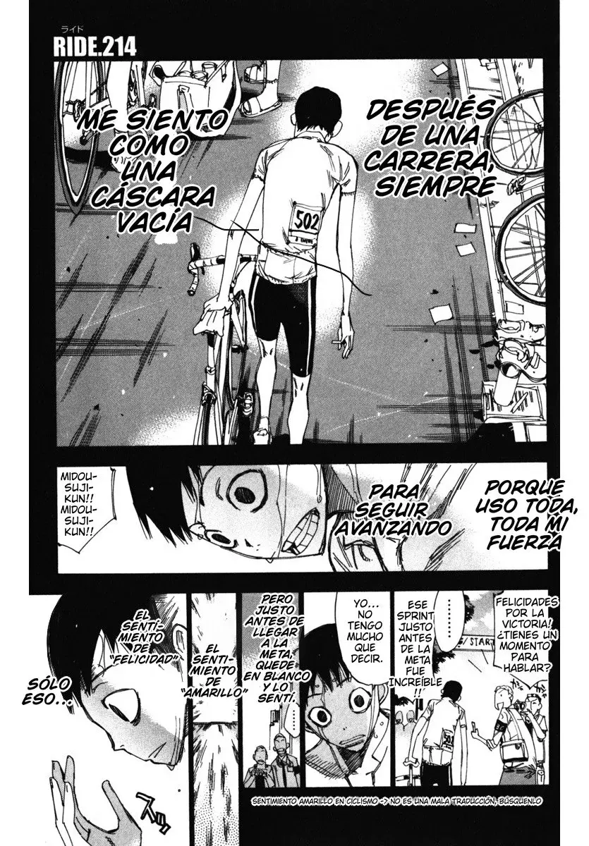 Yowamushi Pedal Capitulo 214: Sprint a toda velocidad página 3