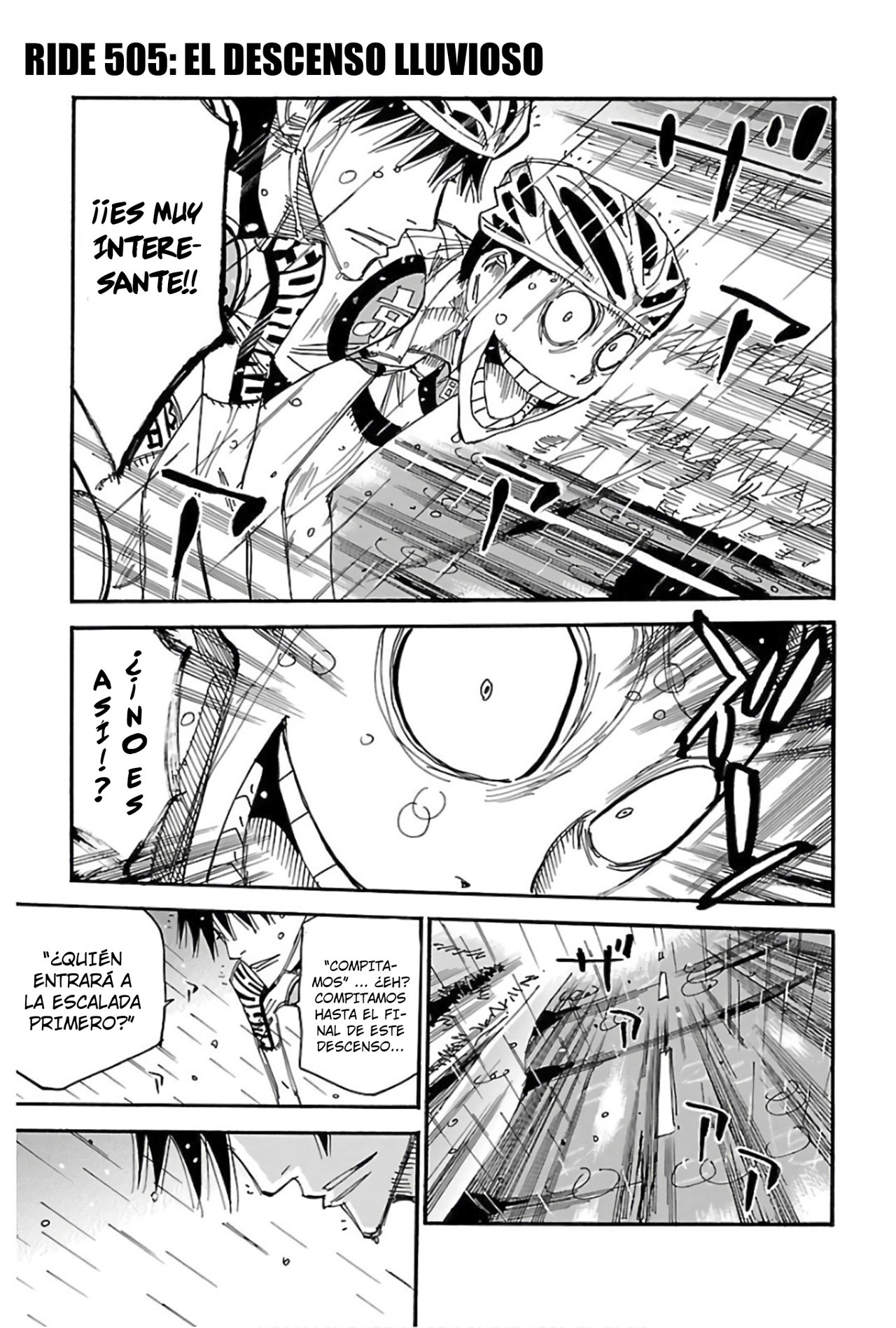 Yowamushi Pedal Capitulo 505: El descenso lluvioso página 3