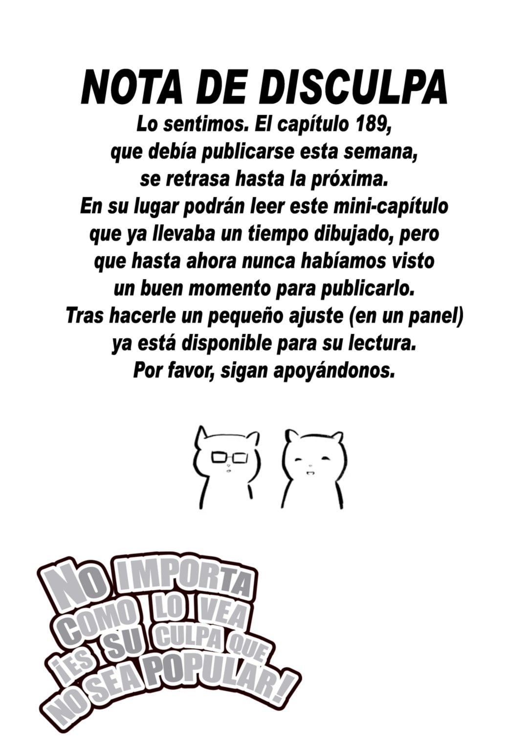 No importa como lo vea, ¡es culpa suya que yo no sea popular! Capitulo 188.5 página 2