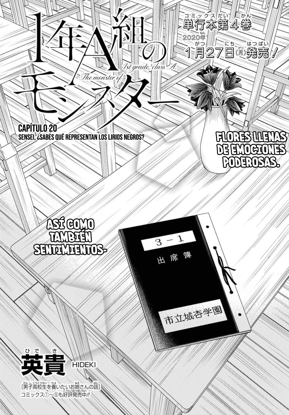 1-nen A-gumi no Monster Capitulo 20: Sensei,¿Sabes que representan los lirios negros? página 2