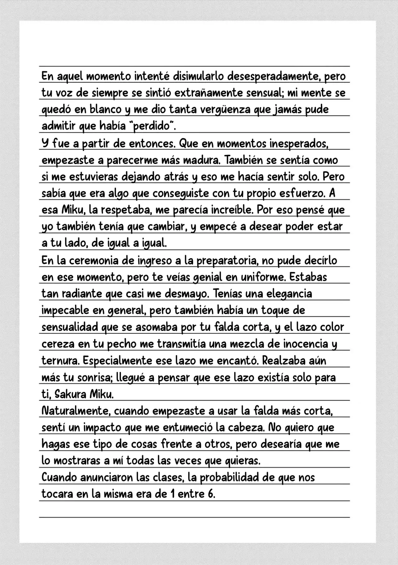 I Want to End the Game That I Love Capitulo 60.5: Carta página 6