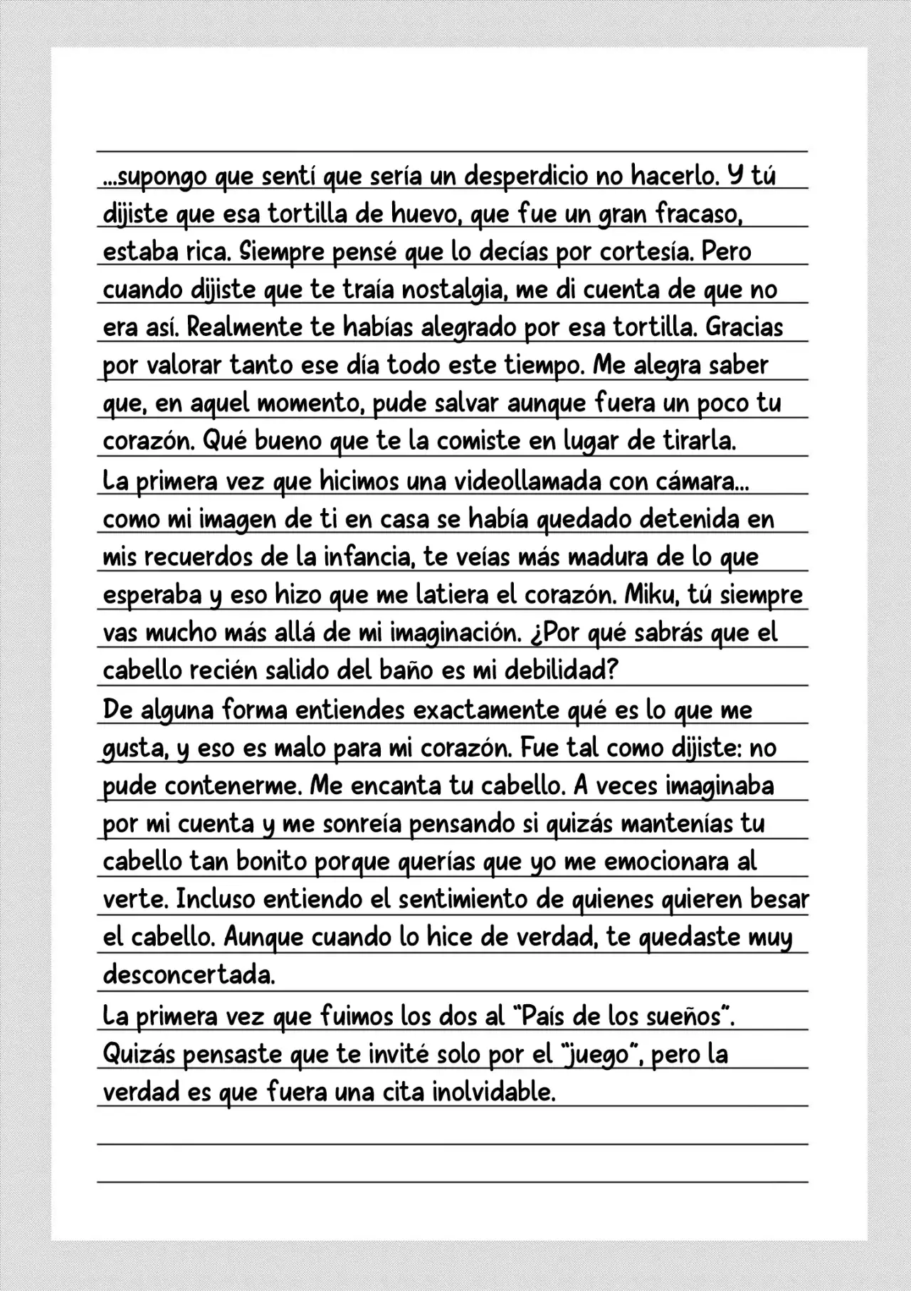 I Want to End the Game That I Love Capitulo 60.5: Carta página 9
