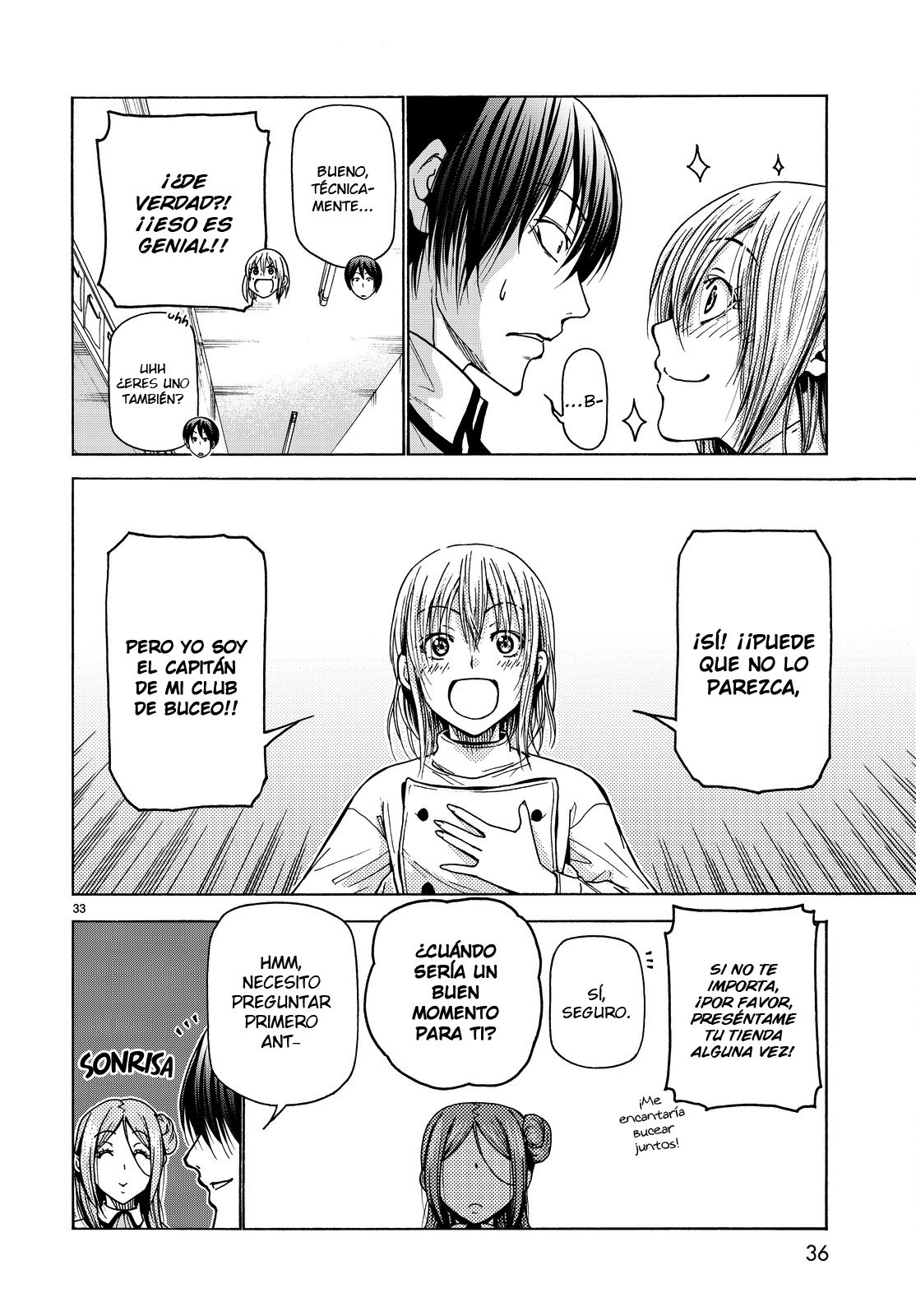 Grand Blue Capitulo 34: Compañeros de trabajo página 35