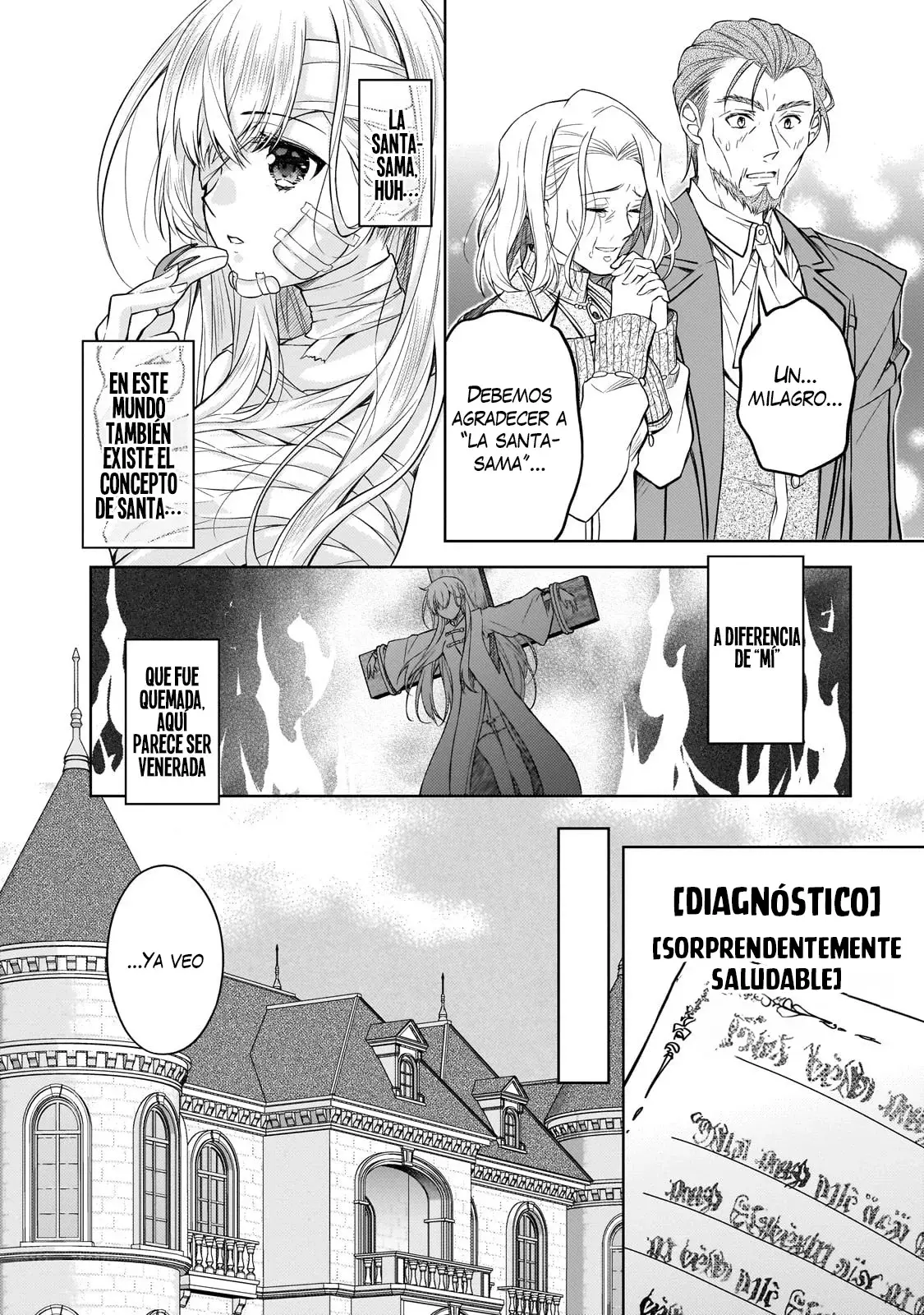 La santa reencarnada condenada, ¡sigue el camino de la dama villana! Capitulo 1 página 14