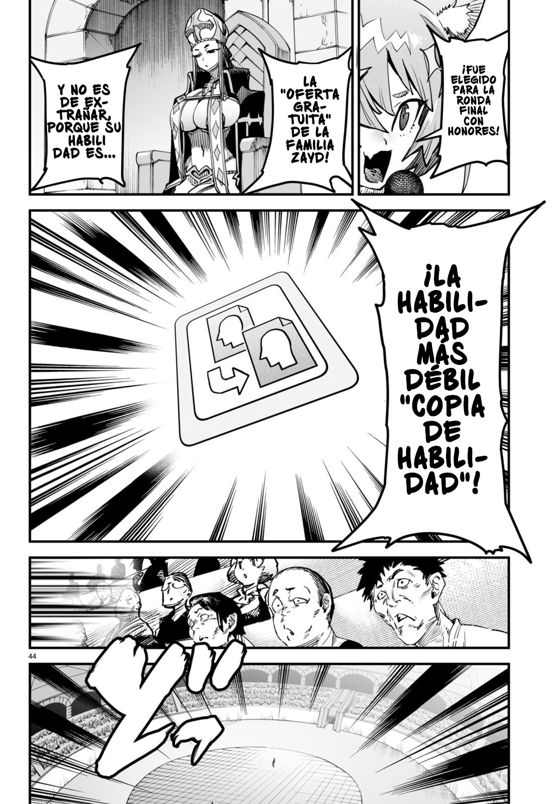 REENCARNADO EN UN COLISEO ~UTILIZANDO LA HABILIDAD MÁS DÉBIL PARA DERROTAR A LAS MUJERES MÁS FUERTES Y CREAR UN HAREM DE ESCLAVAS~ Capitulo 1: ¿Mi habilidad inútil? página 48