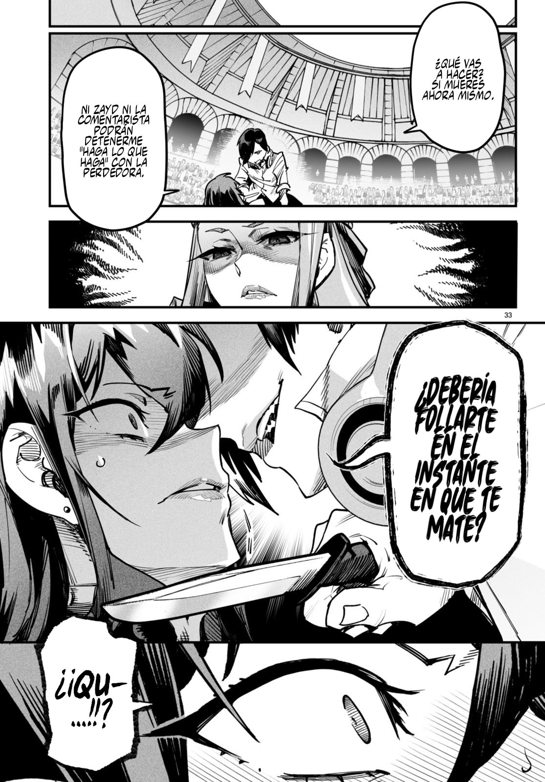 REENCARNADO EN UN COLISEO ~UTILIZANDO LA HABILIDAD MÁS DÉBIL PARA DERROTAR A LAS MUJERES MÁS FUERTES Y CREAR UN HAREM DE ESCLAVAS~ Capitulo 2: Arrodillándose en el suelo página 34