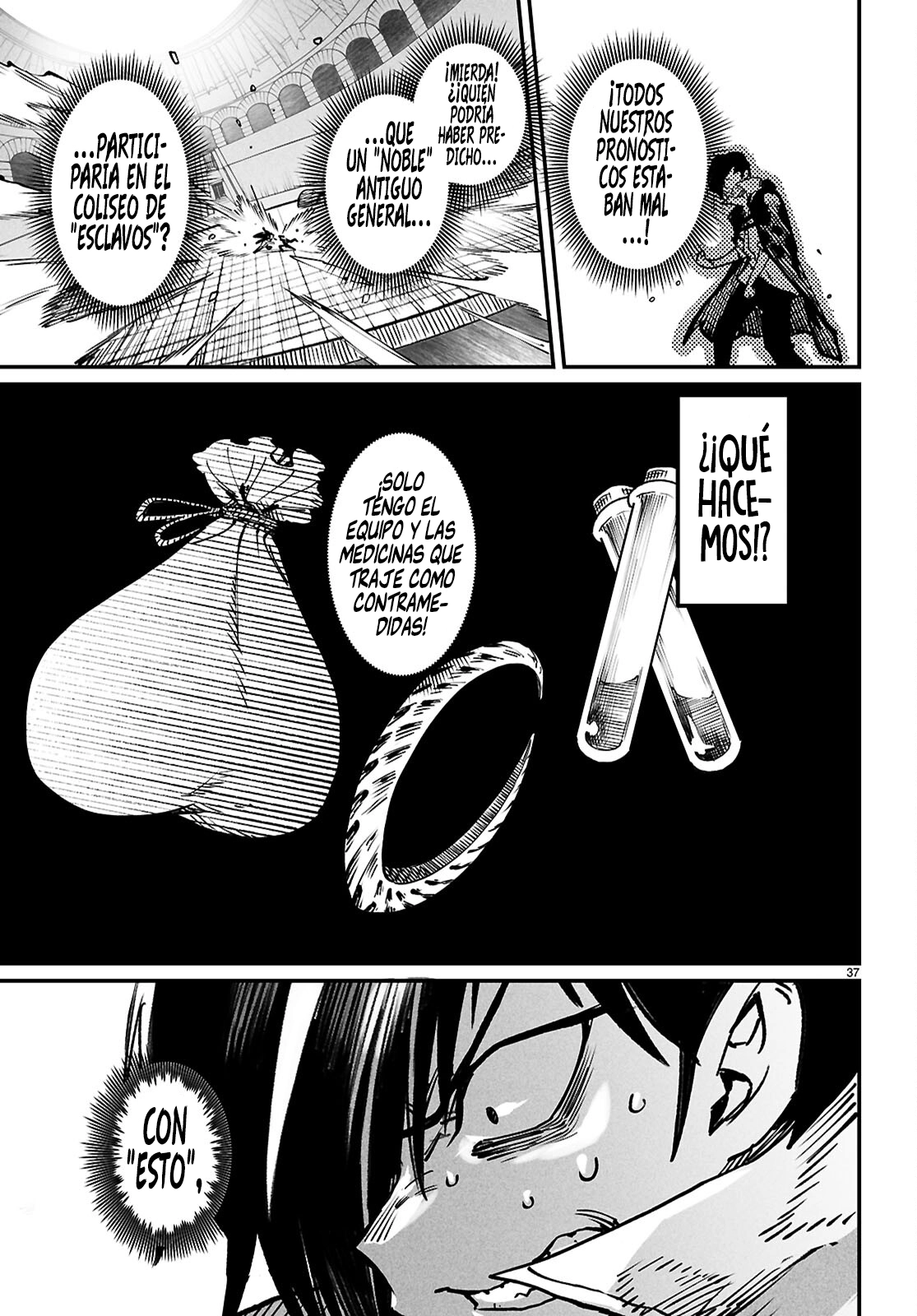REENCARNADO EN UN COLISEO ~UTILIZANDO LA HABILIDAD MÁS DÉBIL PARA DERROTAR A LAS MUJERES MÁS FUERTES Y CREAR UN HAREM DE ESCLAVAS~ Capitulo 21: La traición de las expectativas página 38
