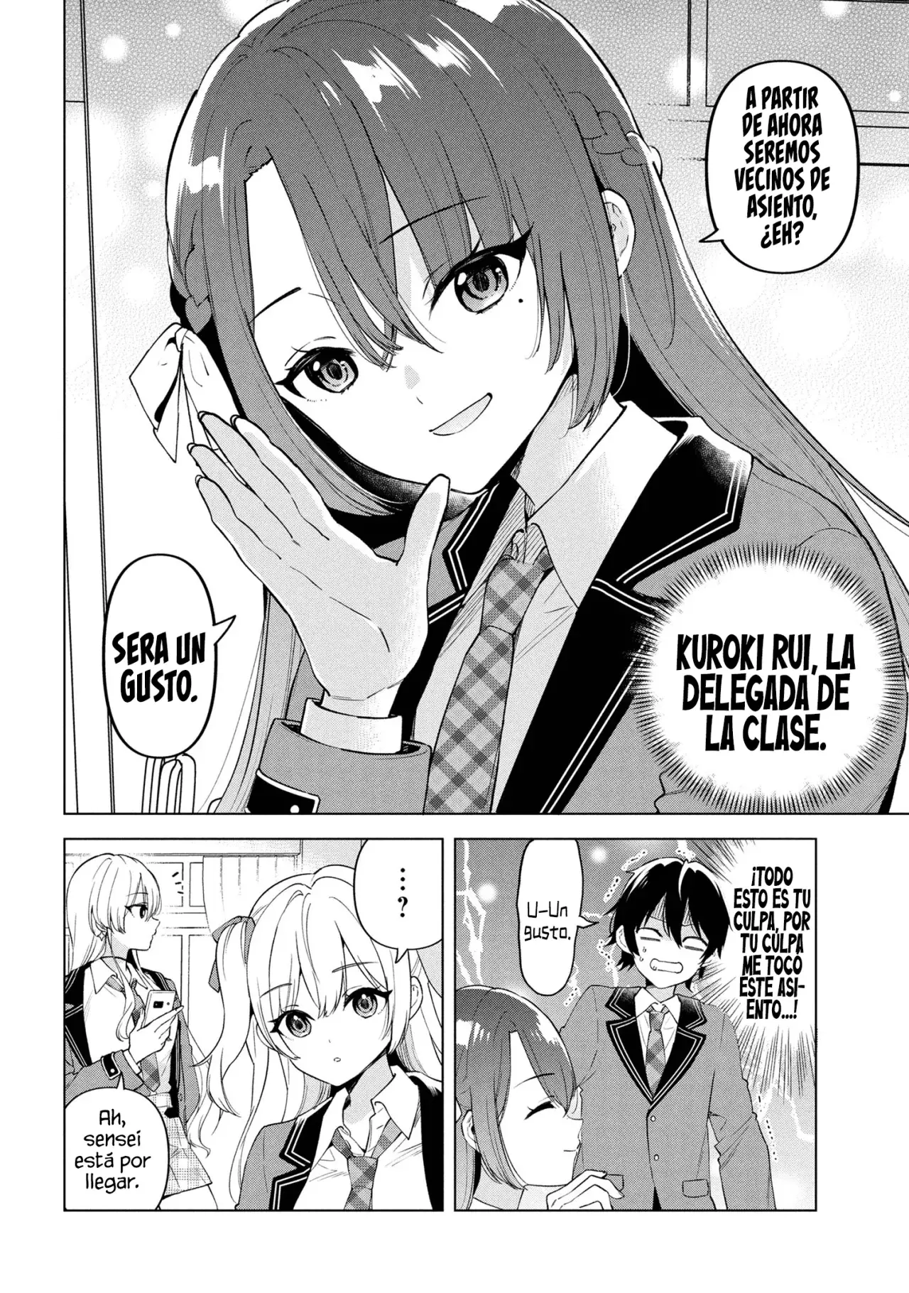 Soy un chico introvertido y, tras un cambio de asientos, terminé rodeado de chicas clase S y así comenzó nuestra relación secreta. Capitulo 1 página 17