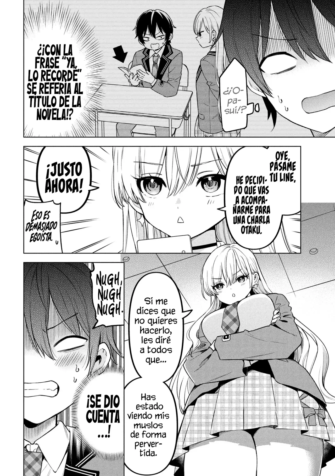 Soy un chico introvertido y, tras un cambio de asientos, terminé rodeado de chicas clase S y así comenzó nuestra relación secreta. Capitulo 2 página 28