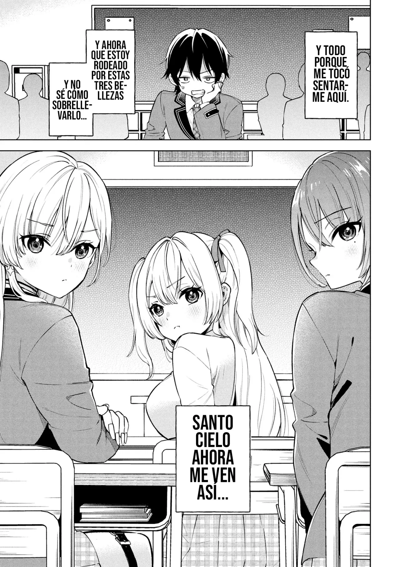 Soy un chico introvertido y, tras un cambio de asientos, terminé rodeado de chicas clase S y así comenzó nuestra relación secreta. Capitulo 4 página 34