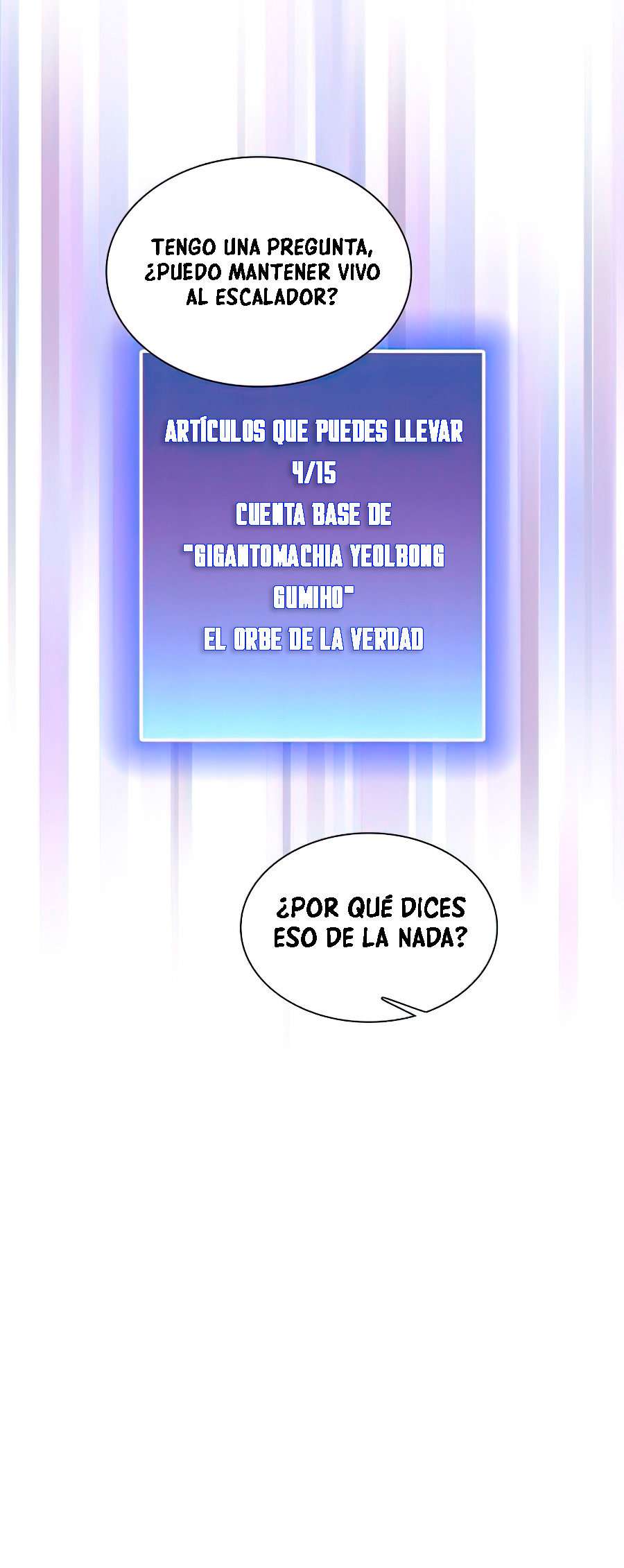 la torre del tutorial con el jugador avanzado Capitulo 83 página 53