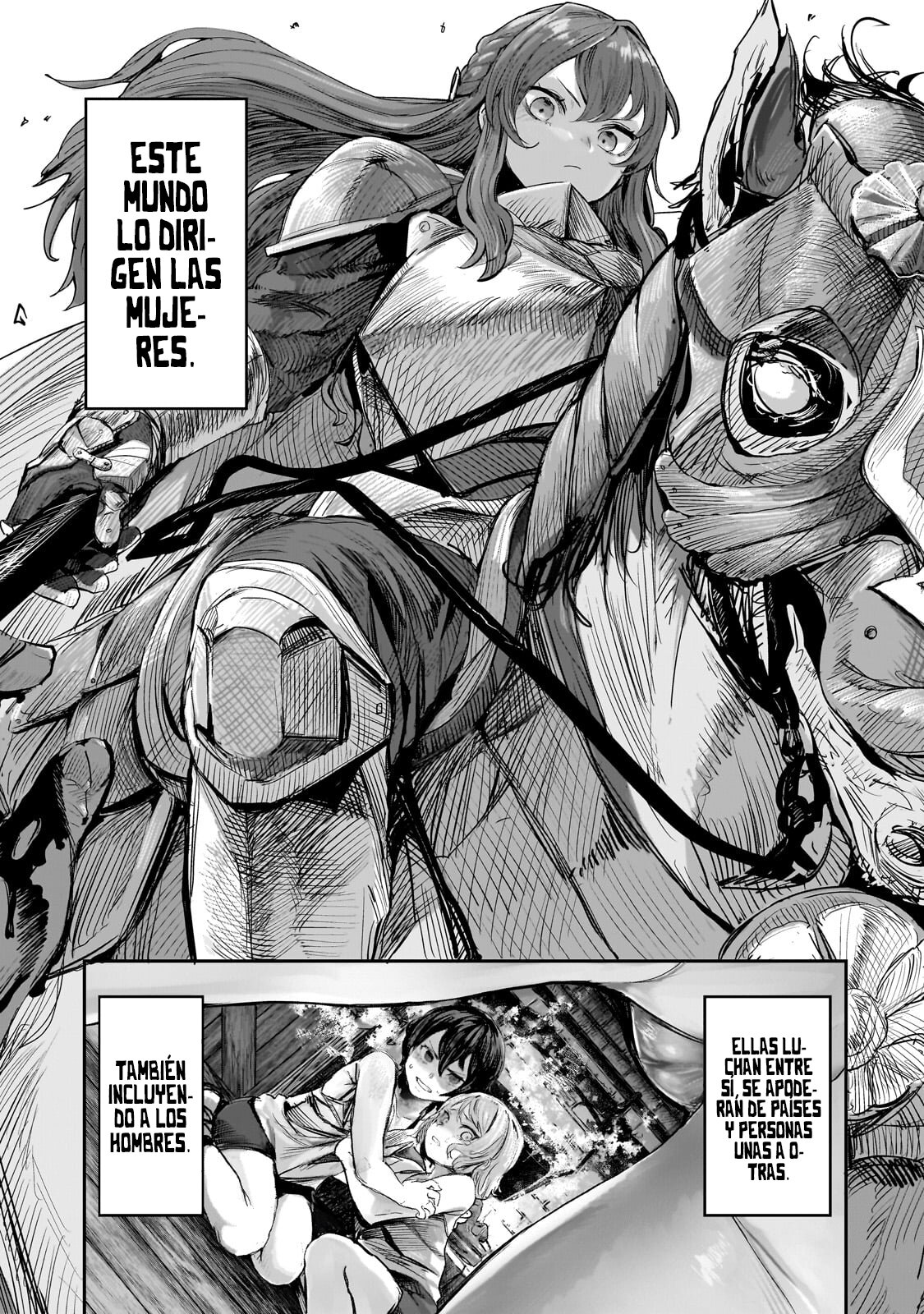 Caballero virgen que es el feudal de la frontera en un mundo con los roles de género intercambiados Capitulo 1: Me duele el pito página 3
