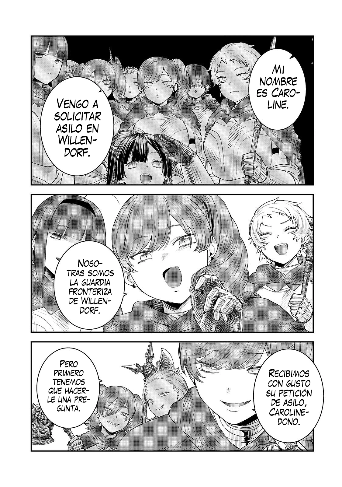 Caballero virgen que es el feudal de la frontera en un mundo con los roles de género intercambiados Capitulo 10.1: Caroline Von Bozel página 5