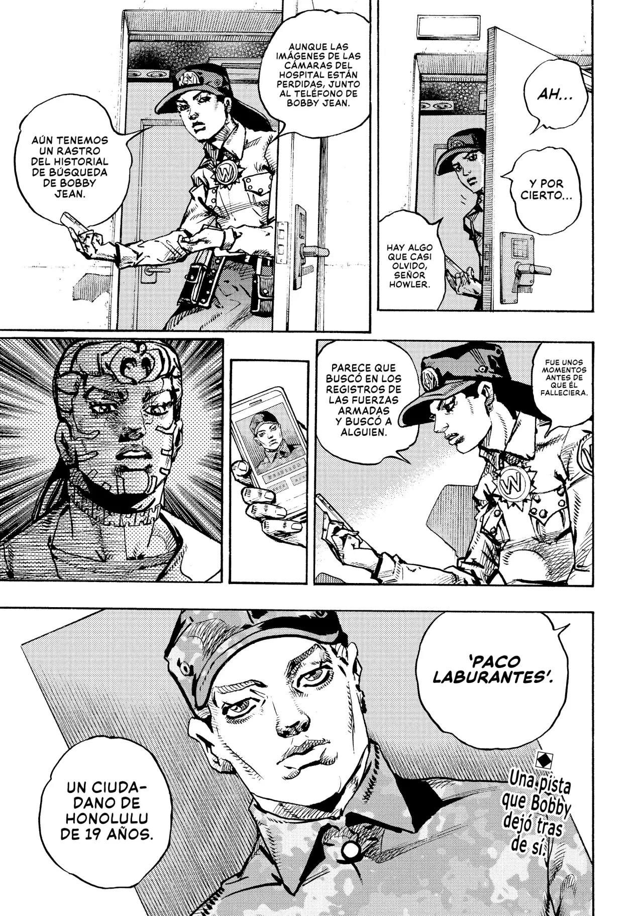 JoJo's Bizarre Adventure Parte 9: The JoJoLands Capitulo 21: Sospechas Criminales de HOWLER página 38