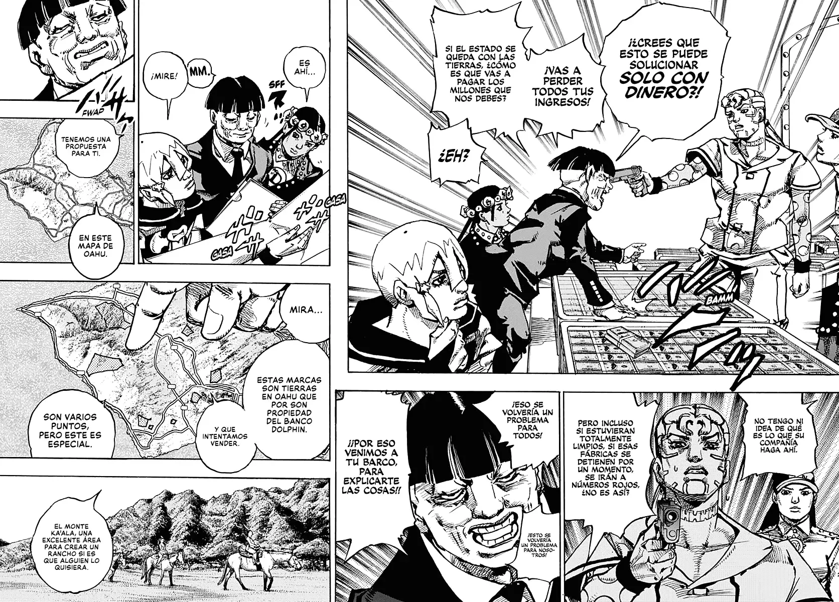 JoJo's Bizarre Adventure Parte 9: The JoJoLands Capitulo 23: El Cobro Del Banco Dolphin, Parte 2 página 30