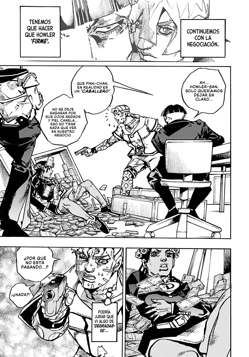 JoJo's Bizarre Adventure Parte 9: The JoJoLands Capitulo 24: El Cobro Del Banco Dolphin, Parte 3 página 15