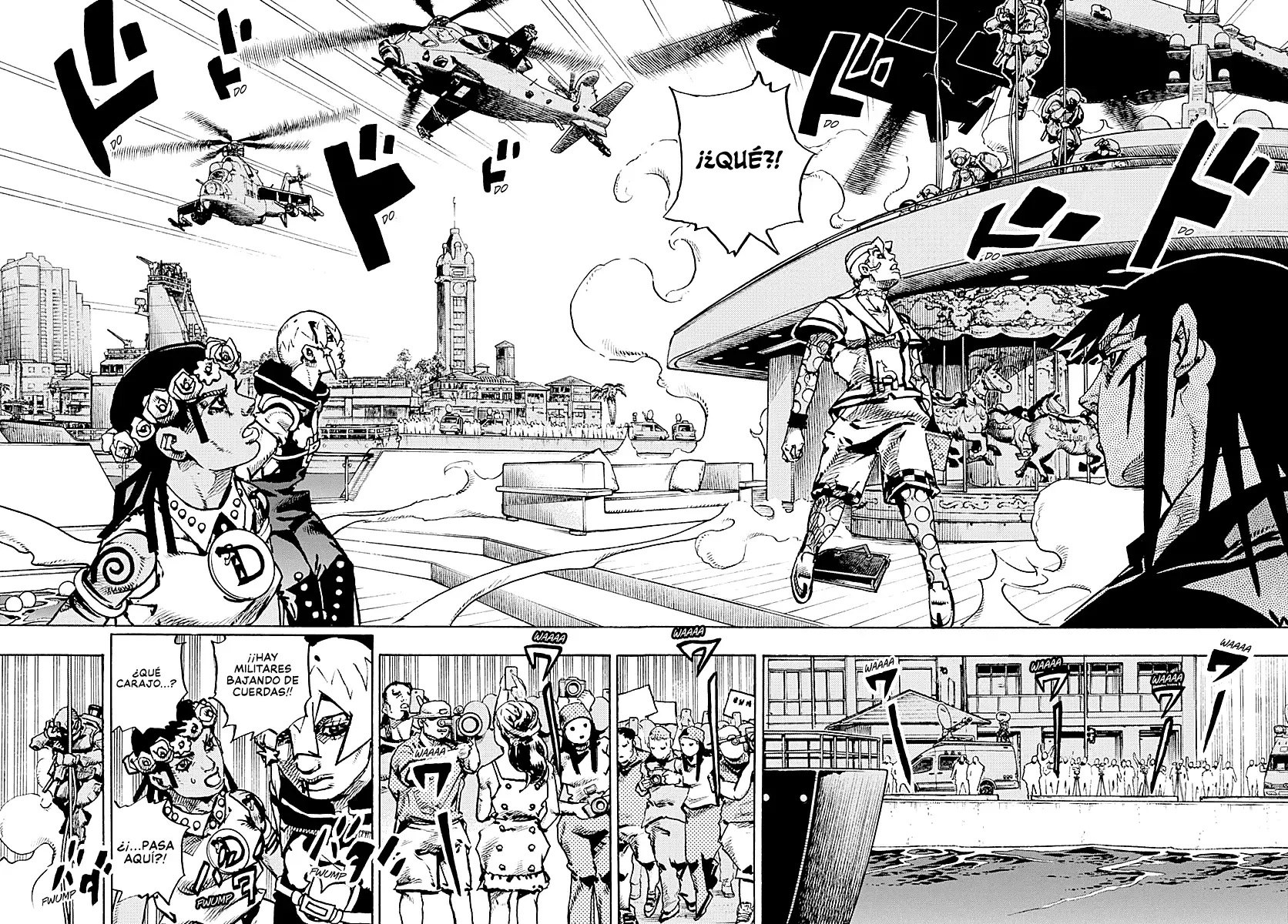 JoJo's Bizarre Adventure Parte 9: The JoJoLands Capitulo 32: Howler Hundiéndose página 11