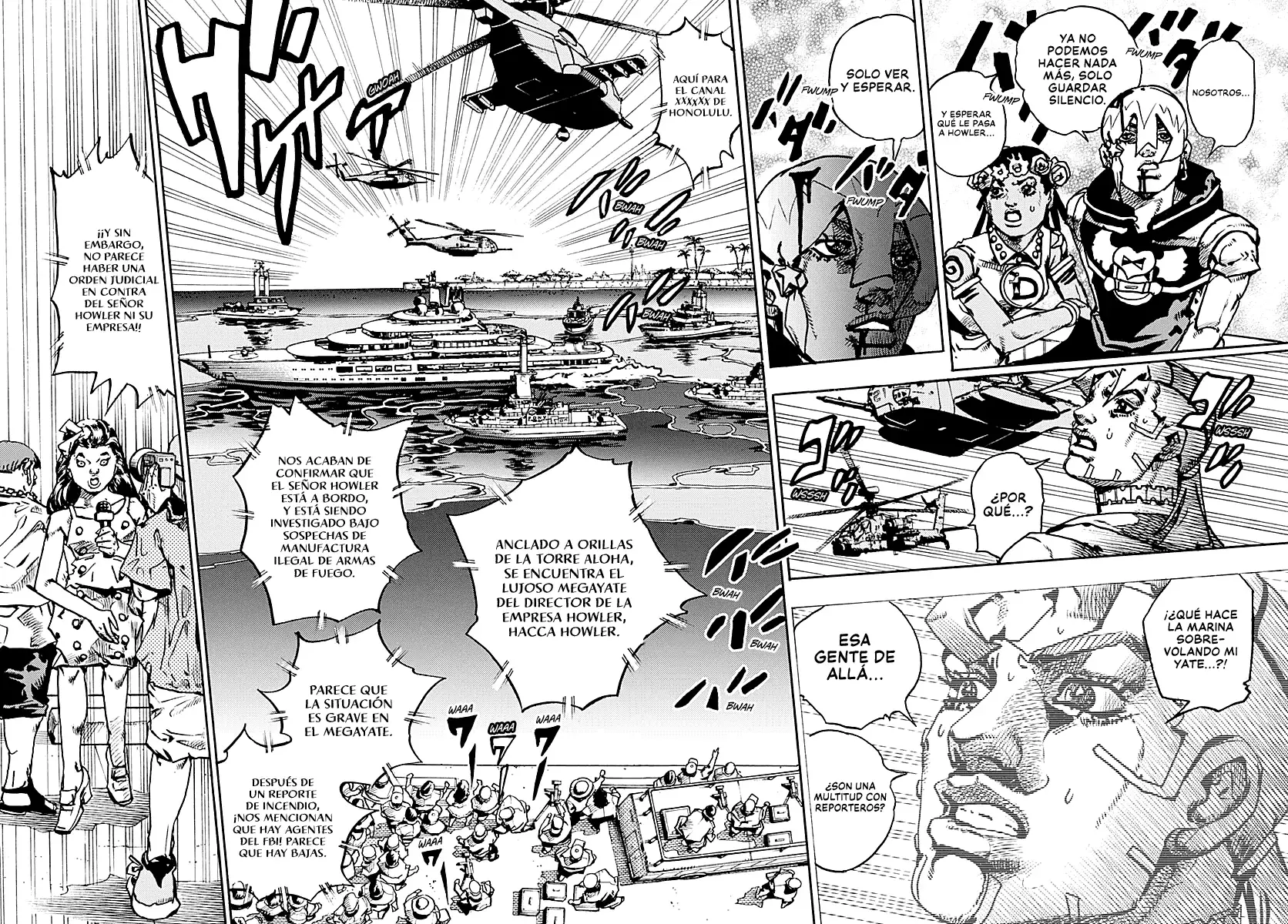 JoJo's Bizarre Adventure Parte 9: The JoJoLands Capitulo 32: Howler Hundiéndose página 12
