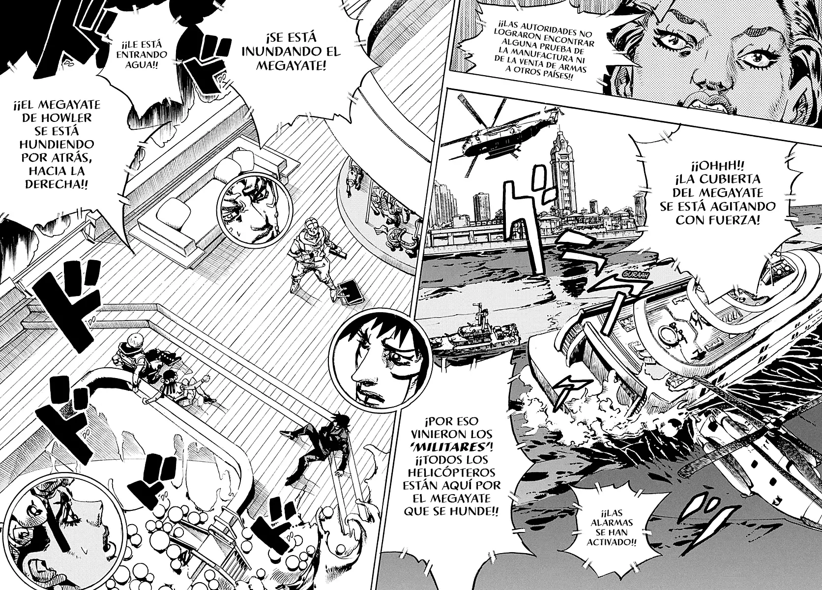 JoJo's Bizarre Adventure Parte 9: The JoJoLands Capitulo 32: Howler Hundiéndose página 13